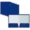 Better Office Products 2 Pocket Glossy Laminated Paper Folders Portfolio Letter Size, Blue, 25PK 80182 - alternate 1